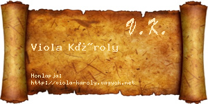 Viola Károly névjegykártya